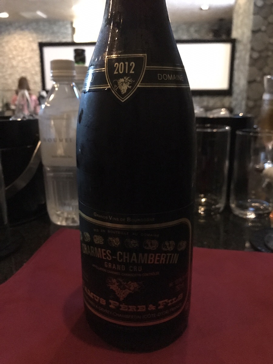 赤ワイン　シャルムシャンベルタンのボトル画像
