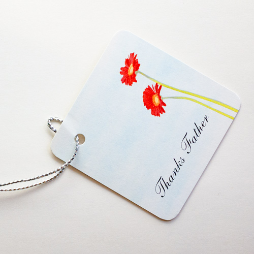 ソムリエギフト父の日メッセージタグ　Thanksファーザー 40×40mm SS-402F