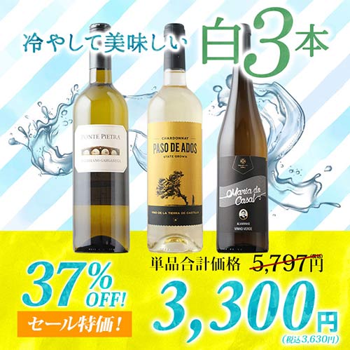 冷やして美味しい白3本 白ワインセット