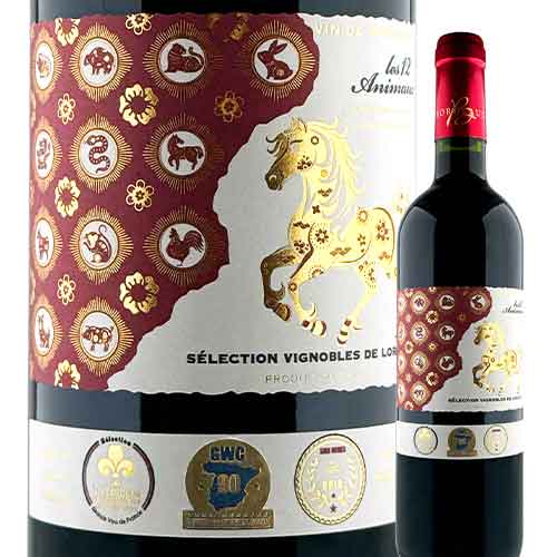 干支ワイン(馬|午) レ・ドゥーザニモ 2022年 フランス ボルドー 赤ワイン フルボディ 750ml