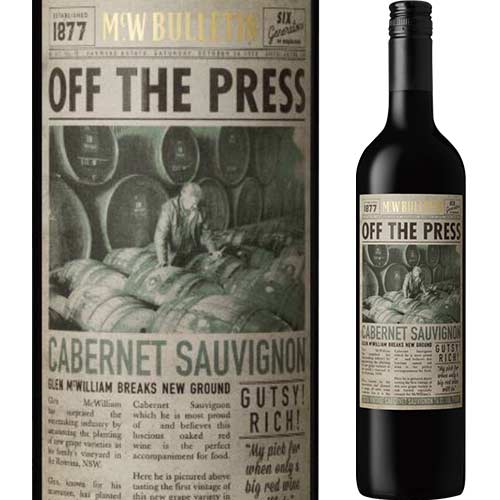 オフ・ザ・プレス・カベルネ・ソーヴィニヨン マクウィリアムズ･ワイン･グループ 2017年 オーストラリア ニュー・サウス・ウェールズ  赤ワイン フルボディ 750ml